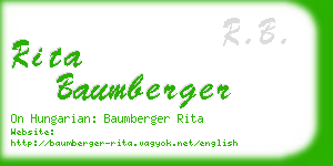 rita baumberger business card